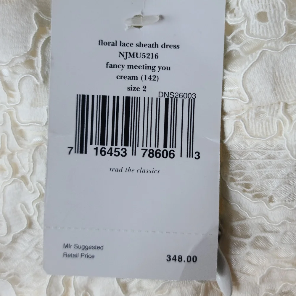Kate spade floral lace sheath dress NWT